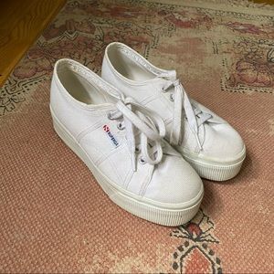 Superga White Platform Sneakers